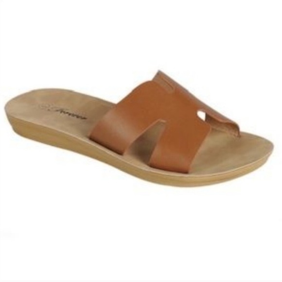 NWT! Vegan Leather/Ultra Padded H-Style Flat Slide - Picture 3 of 8